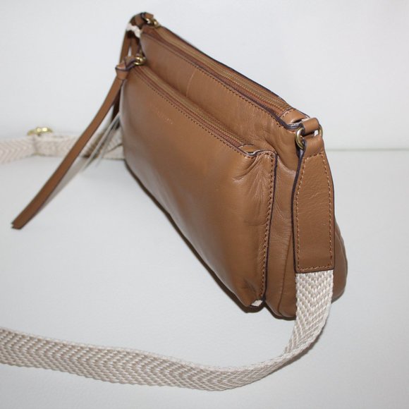 NWT LUCKY BRAND KODA LEATHER CROSSBODY BAG PURSE TOPANGA TAN LEATHER $148 - Picture 2 of 7